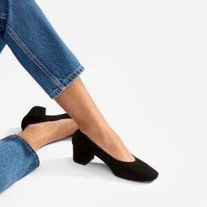 Everlane Day Heel - Black Suede